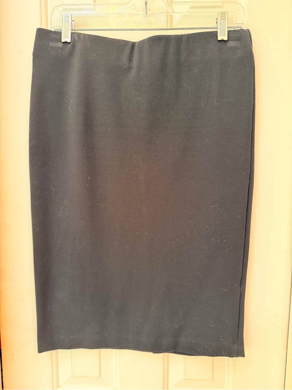 ECI New York Heavy Stretch Black Pencil Pull On Skirt, Smooth Flat Front, Sz M - Picture 14 of 14